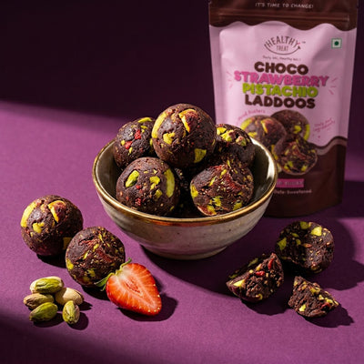 Healthy Treat Choco Strawberry Pistachio Laddoos – 150 g