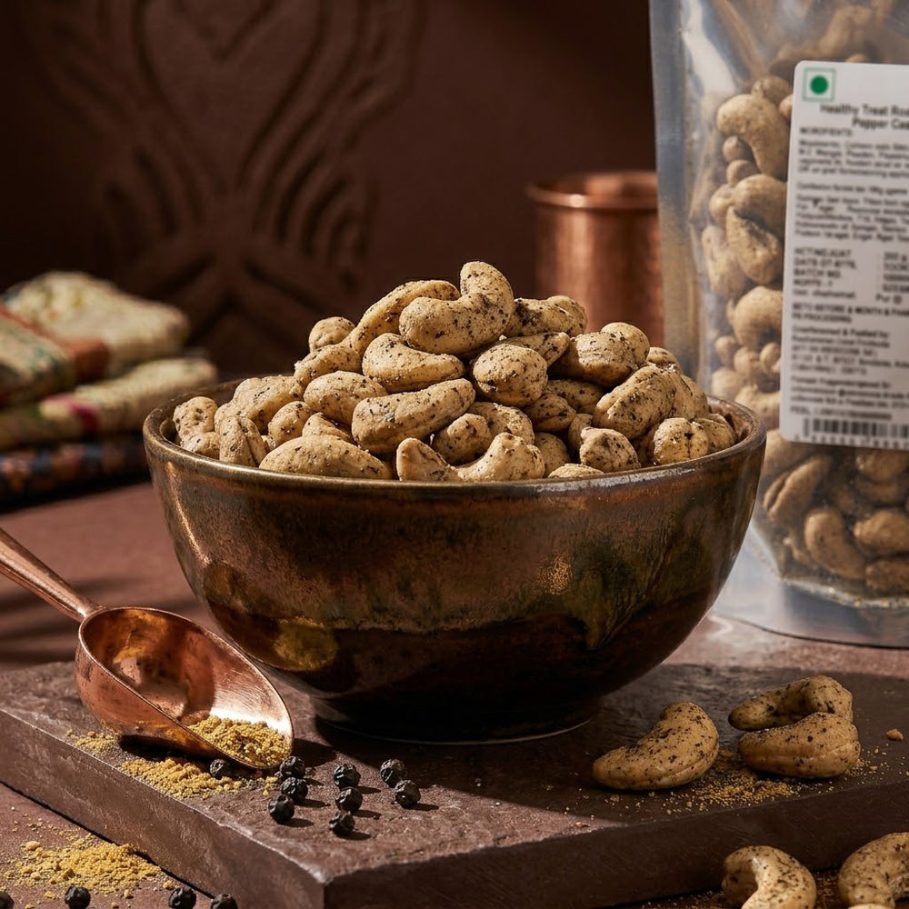 Healthy Treat Roasted Black Pepper Cashew – 200 g Pouch