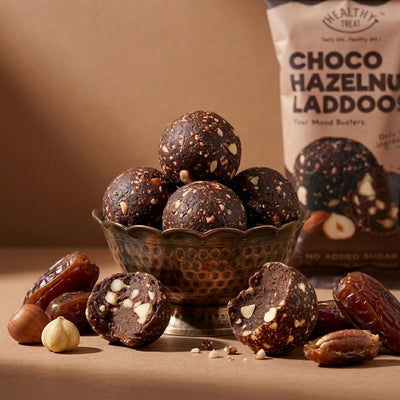 Healthy Treat Roasted Choco Hazelnut Laddoos – 40 g Pouch