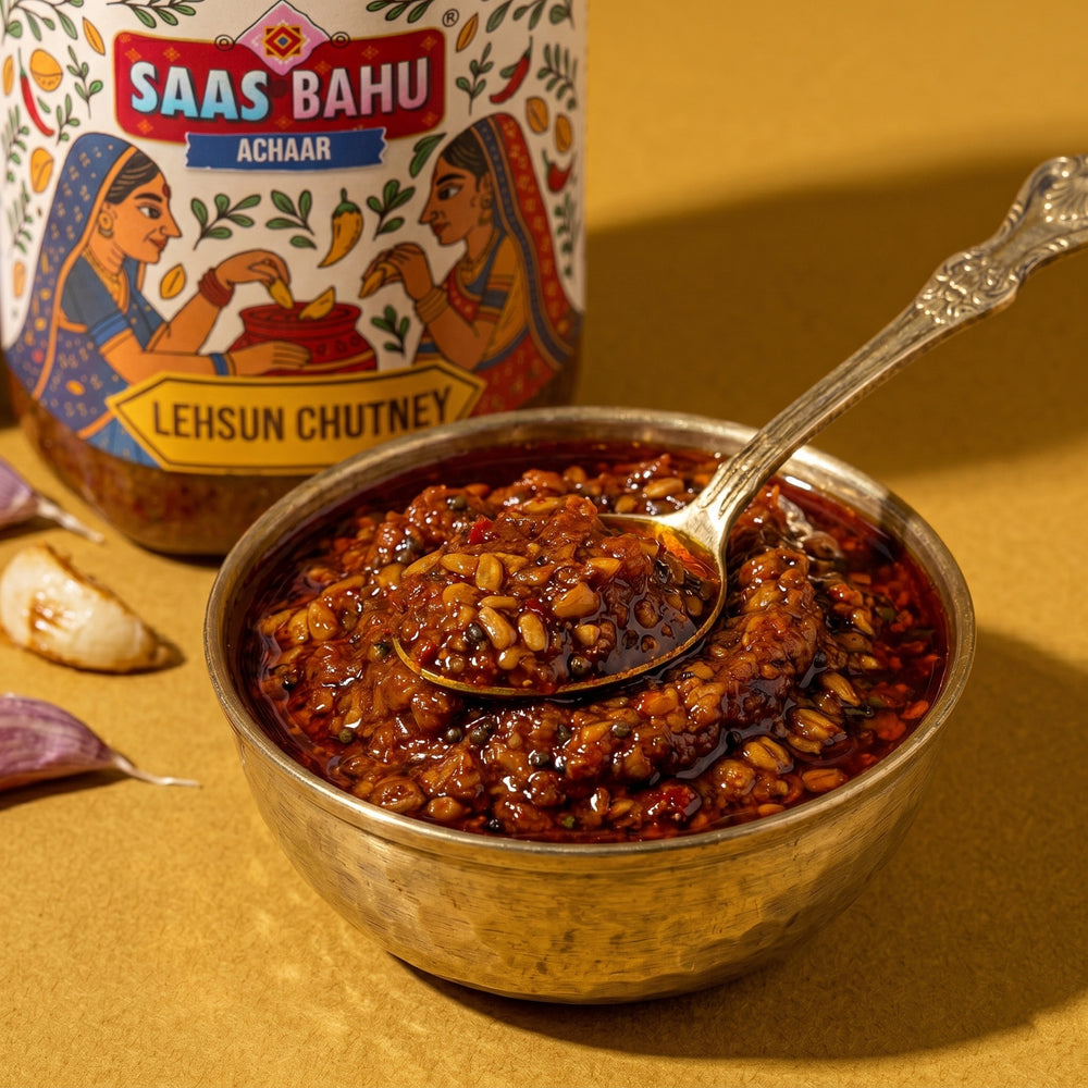 Saas Bahu Lehsun Chatni – 500 g Jar