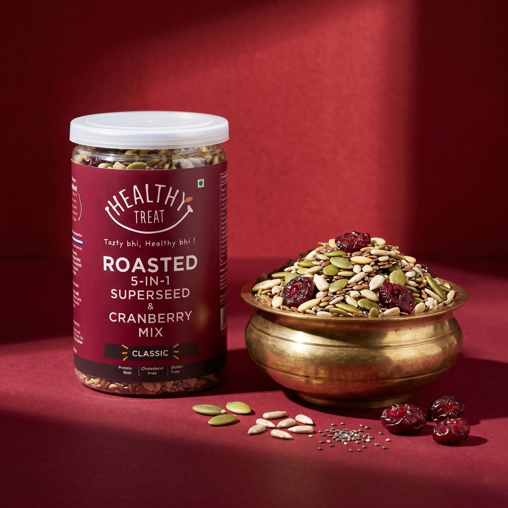 Healthy Treat Roasted 5-In-1 Super Seed Mix with Cranberry – 100 g Jar